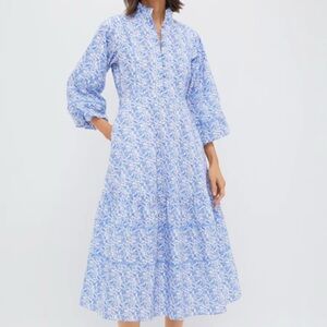 Tuckernuck Floral Blue Midi Dress- Size Small